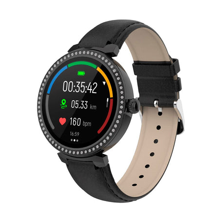 Denver SWC-342 Bluetooth Smartklokke med Helse- & Fitnesssporing - Kunstskinnrem - Svart