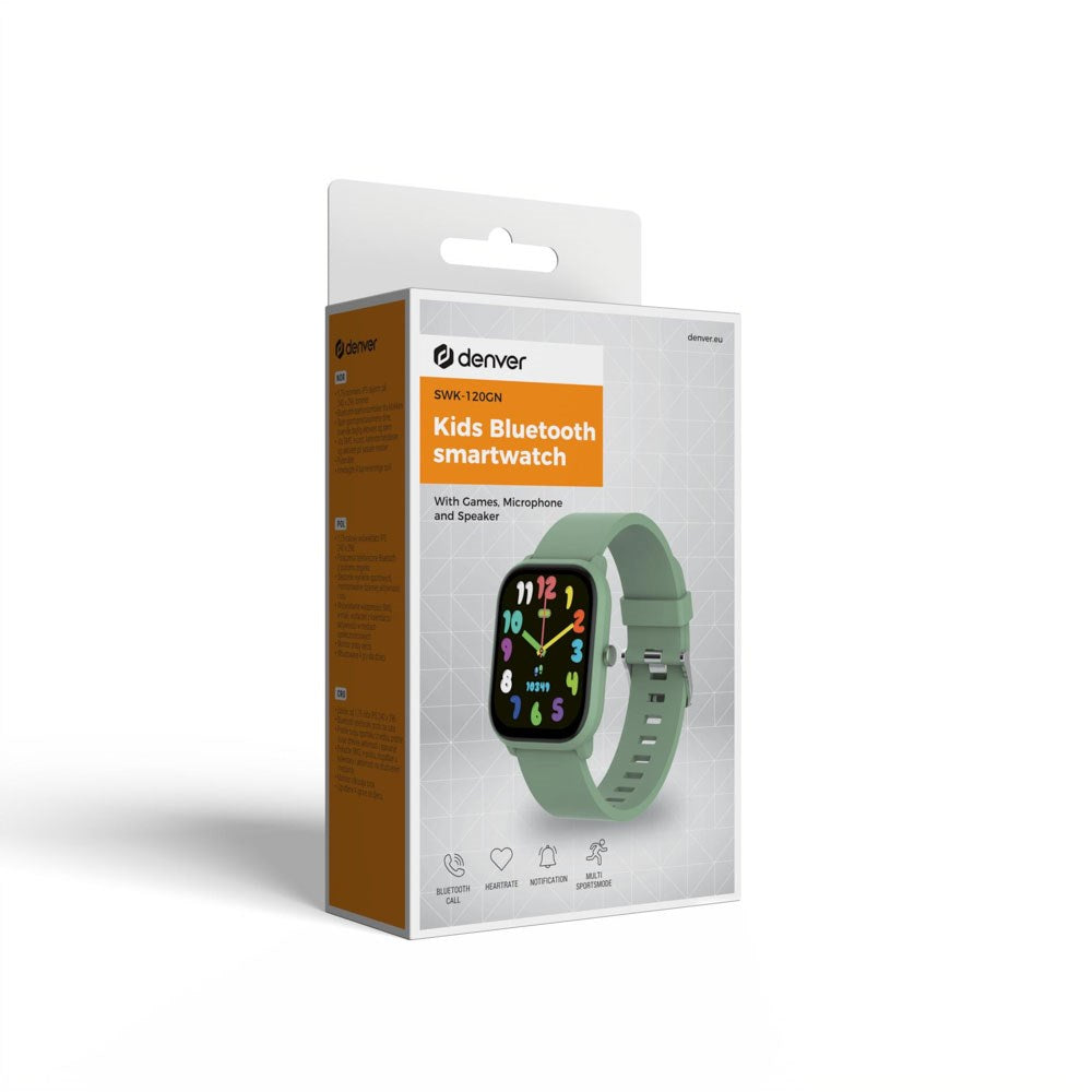 Denver SWK-120GN Smartklokke for Barn m. Bluetooth & Spill - Grønn
