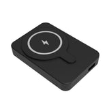 Denver PBW-5000B Magnetisk 5000 mAh PowerBank m. Kickstand - MagSafe Kompatibel - Svart