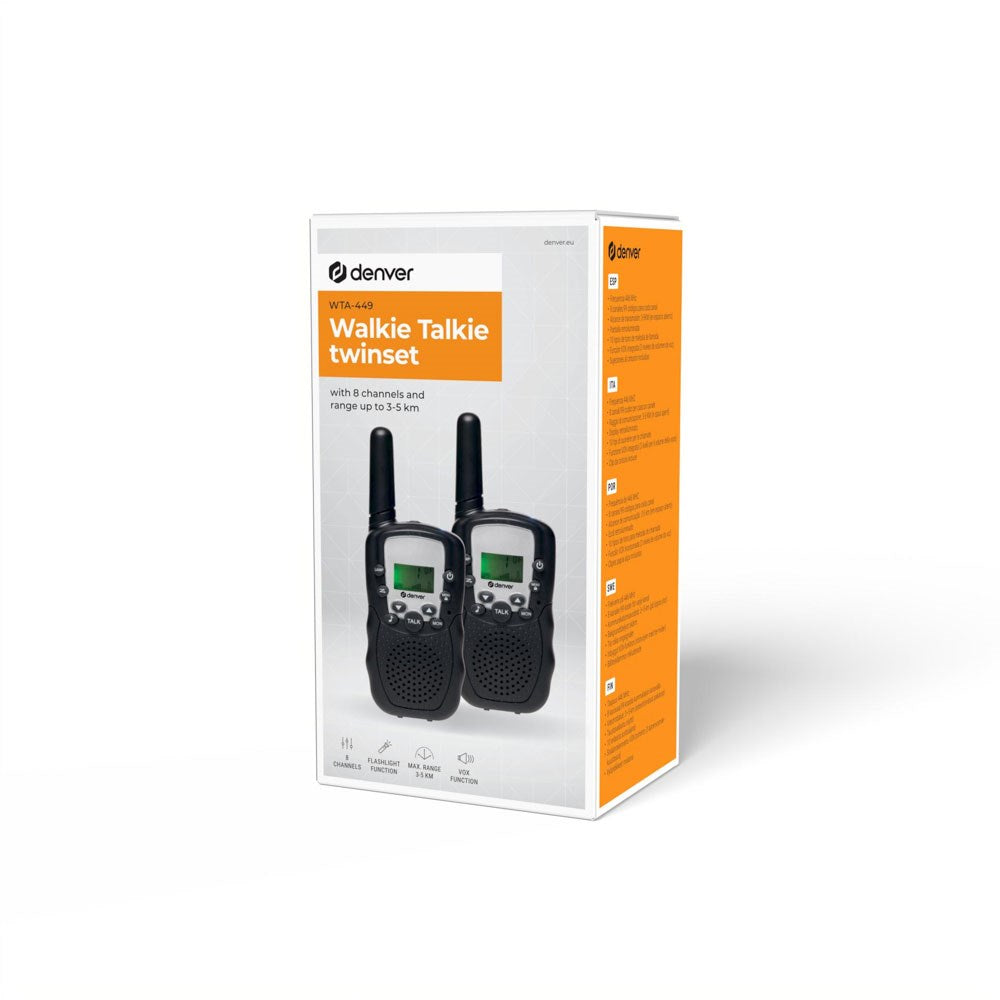 Denver WTA-449 Walkie Talkie Sett - 2 stk - Svart