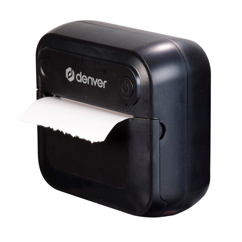 Denver MBP-32B Bluetooth Termisk Skriver - inkl. 1 x Rull med Skriverpapir 1 x Rull med Klistremerkepapir - Svart