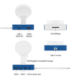 Hyper HyperDrive Flex MagCharge USB-C Docking Station - Hvit / Blå