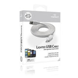 Naztech Micro-USB kabel med Lys 1.8m - Hvit