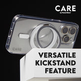 CARE by PanzerGlass iPhone 16 Plus Feature Kickstand Deksel - MagSafe Kompatibel - Transparent / Black