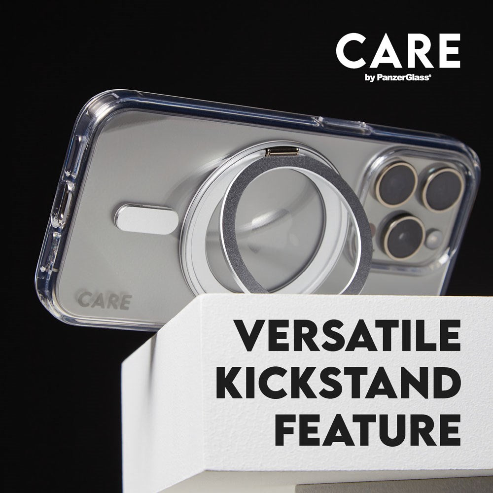 CARE by PanzerGlass iPhone 16 Pro Max Feature Kickstand Deksel - MagSafe Kompatibel - Transparent / Black