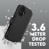 CARE by PanzerGlass iPhone 16 Feature Tango 2-in-1 Deksel med Lommebok - Svart