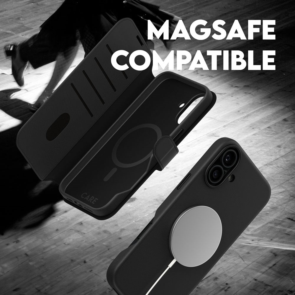 CARE by PanzerGlass iPhone 16 Plus Feature Tango 2-in-1 Deksel med Lommebok - Svart