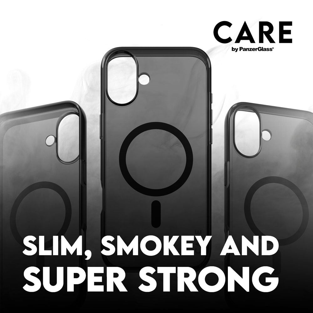 CARE by PanzerGlass iPhone 16 FLAGSHIP Urban Combat-deksel - MagSafe Kompatibel - Smokey / Black