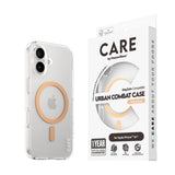 CARE by PanzerGlass iPhone 16 FLAGSHIP Urban Combat-deksel - MagSafe Kompatibel - Transparent / Peach Fuzz