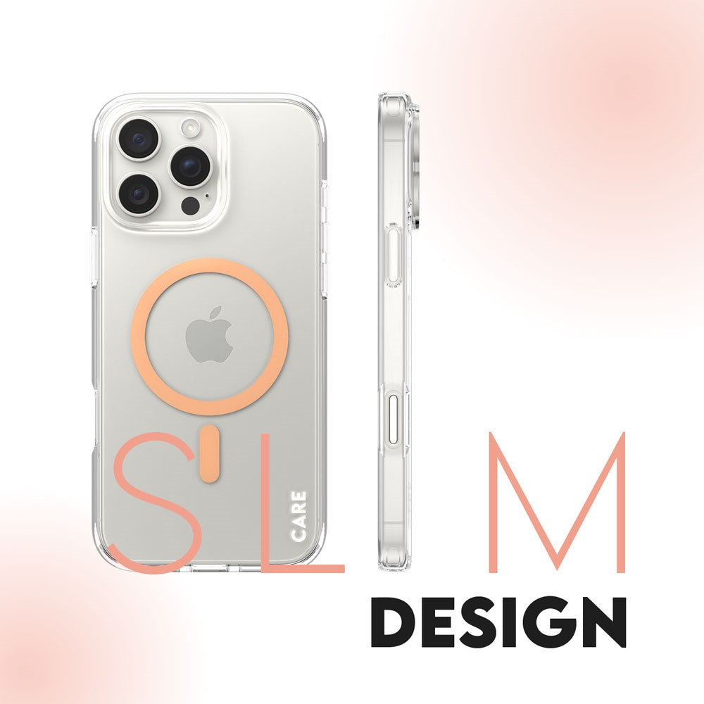 CARE by PanzerGlass iPhone 16 Pro Max FLAGSHIP Urban Combat-deksel - MagSafe Kompatibel - Transparent / Peach Fuzz