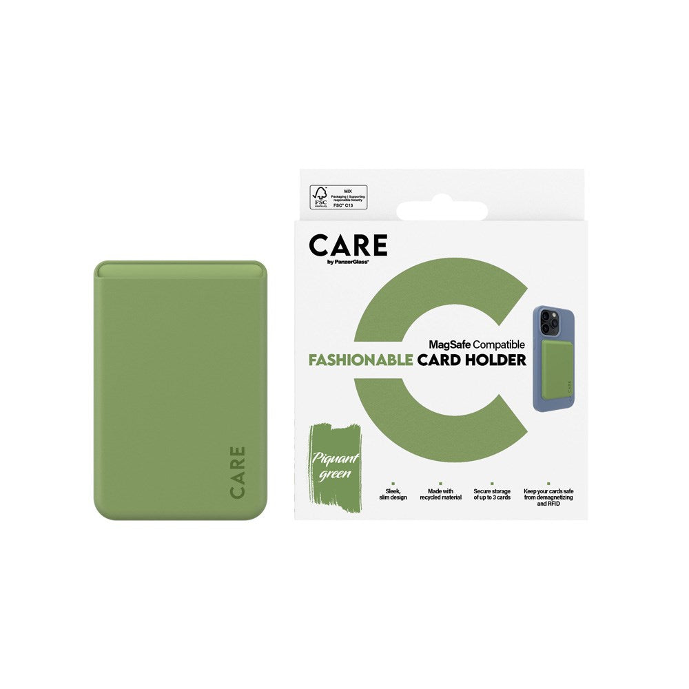 CARE by PanzerGlass Kortholder til Mobil - MagSafe Kompatibel - Grønn