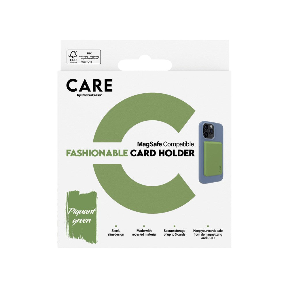CARE by PanzerGlass Kortholder til Mobil - MagSafe Kompatibel - Grønn