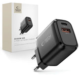 Tech-Protect 65W Vegglader m. 1x USB-C & 1x USB-A - Svart