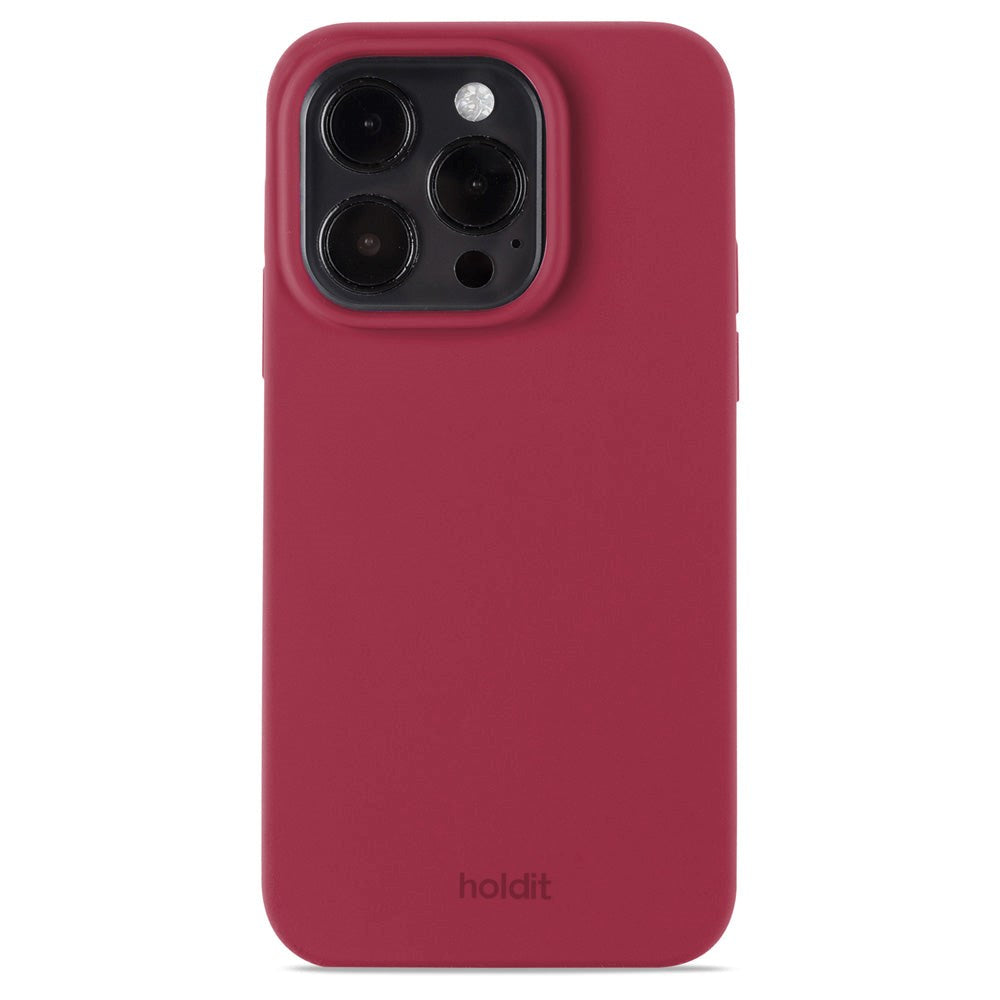 Holdit iPhone 15 Pro Soft Touch Silikon Deksel - Red Velvet