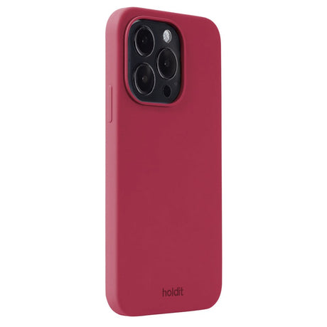 Holdit iPhone 15 Pro Soft Touch Silikon Deksel - Red Velvet