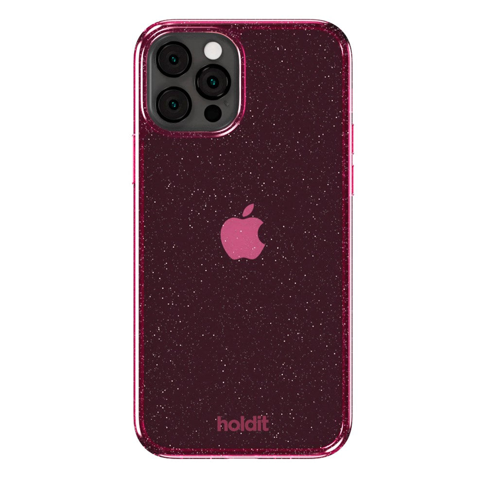Holdit iPhone 12 / 12 Pro Glitter Deksel - Rosa
