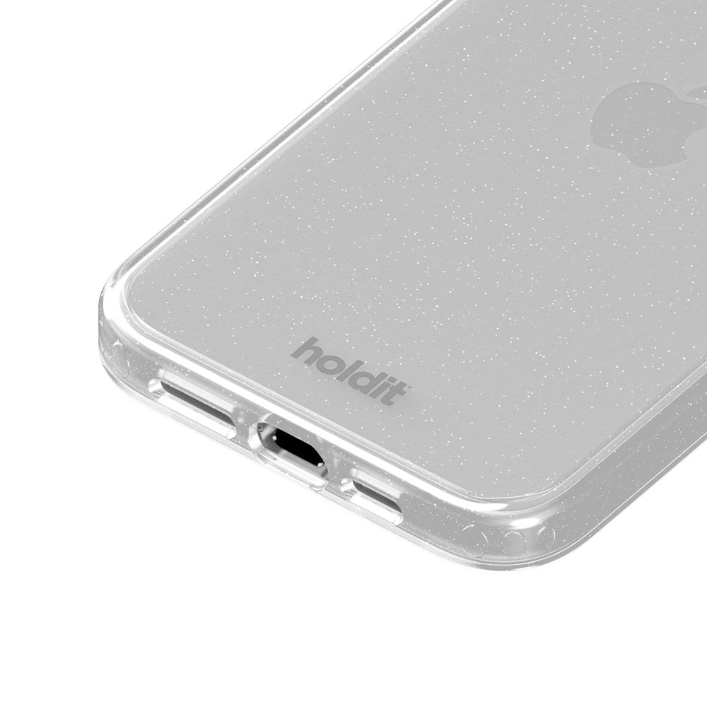 Holdit iPhone 15 Pro Glitter Deksel - Hvit