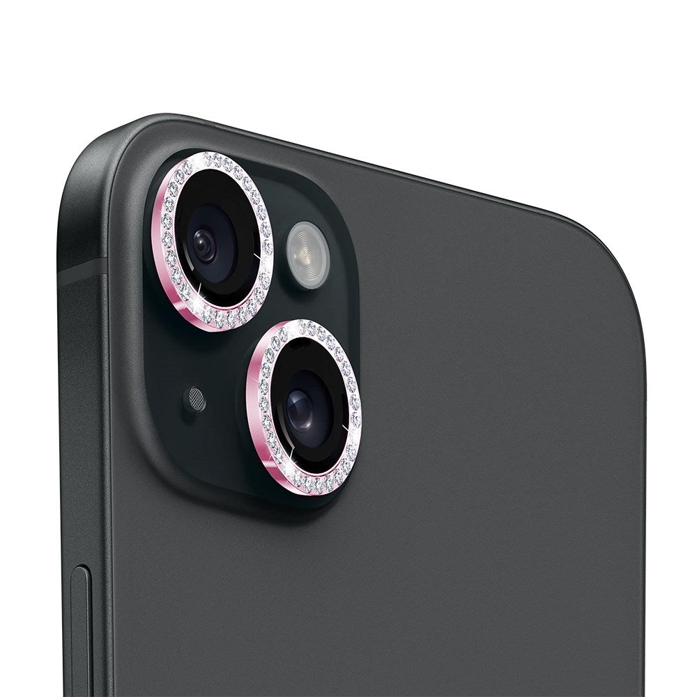 Holdit iPhone 14 / 14 Plus Kameralinsebeskytter - Glitter / Rosa