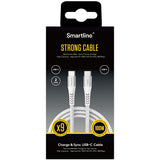 Smartline 100W USB-C til USB-C Kabel 2 m. - Hvit