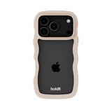 Holdit iPhone 17 Pro Max Wavy Deksel - Light Beige / Transparent