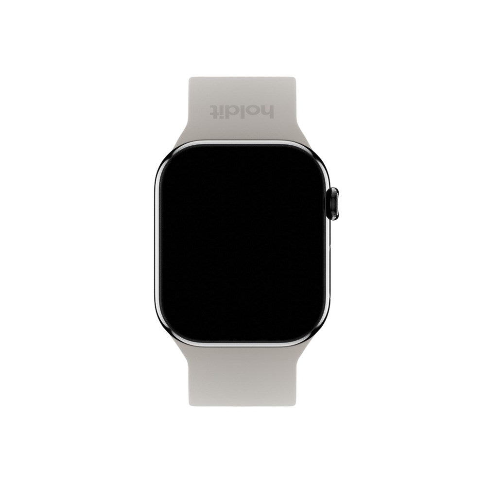 Apple Watch (38/40/SE/41/42mm) Holdit Silikon Klokkerem med Metallspenne - Taupe