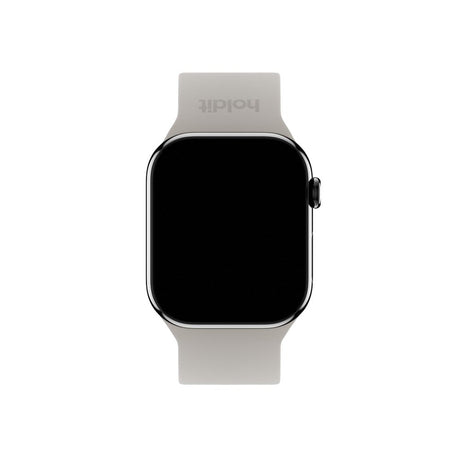 Apple Watch (38/40/SE/41/42mm) Holdit Silikon Klokkerem med Metallspenne - Taupe