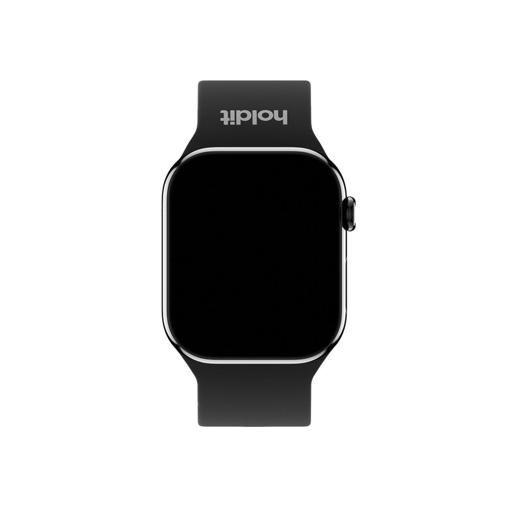Apple Watch (38/40/SE/41/42mm) Holdit Silikon Klokkerem med Metallspenne - Black