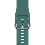 Apple Watch (38/40/SE/41/42mm) Holdit Silikon Klokkerem med Metallspenne - Moss Green