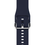 Apple Watch (38/40/SE/41/42mm) Holdit Silikon Klokkerem med Metallspenne - Navy Blue