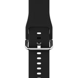 Apple Watch (42/44/SE/45/46/49mm) Holdit Silikon Klokkerem med Metallspenne - Black