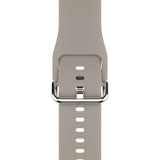 Apple Watch (42/44/SE/45/46/49mm) Holdit Silikon Klokkerem med Metallspenne - Taupe