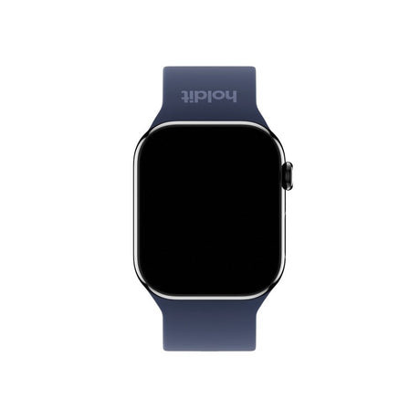 Apple Watch (42/44/SE/45/46/49mm) Holdit Silikon Klokkerem med Metallspenne - Navy Blue
