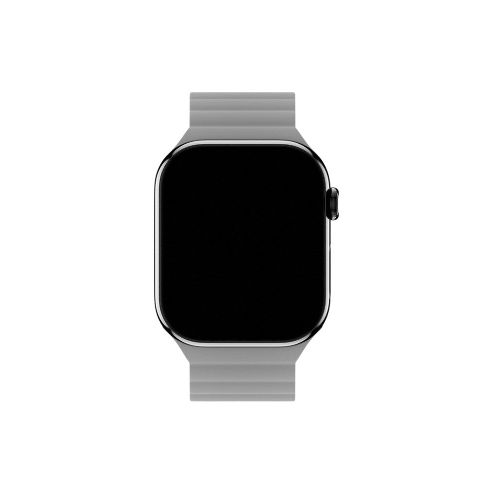 Apple Watch (38/40/SE/41/42mm) Holdit Silicone Magnet Klokkerem - Svart / Grå
