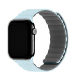 Apple Watch (38/40/SE/41/42mm) Holdit Silicone Magnet Klokkerem - Grå / Blå