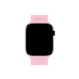 Apple Watch (42/44/SE/45/46/49mm) Holdit Silicone Magnet Klokkerem - Rosa / Beige