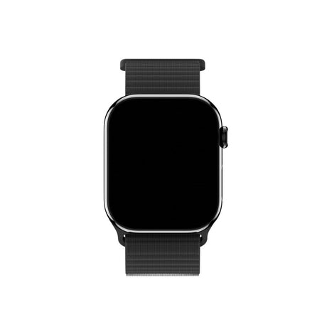 Apple Watch (38/40/SE/41/42mm) Holdit Nylon Klokkerem med Borrelås - Svart