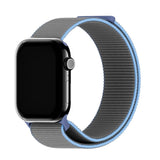 Apple Watch (38/40/SE/41/42mm) Holdit Nylon Klokkerem med Borrelås - Grå / Blå