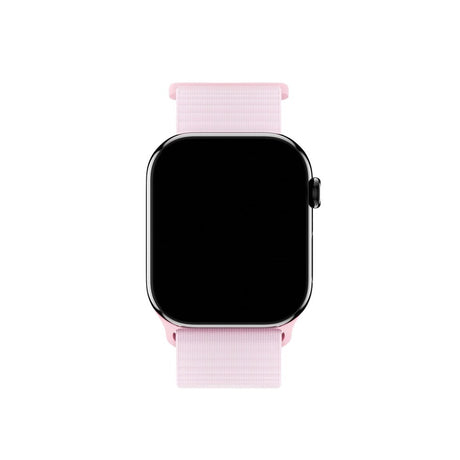 Apple Watch (42/44/SE/45/46/49mm) Holdit Nylon Klokkerem med Borrelås - Rosa