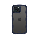 Holdit iPhone 17e / 16e / 15 / 14 / 13 Wavy Deksel - Midnight Blue / Transparent