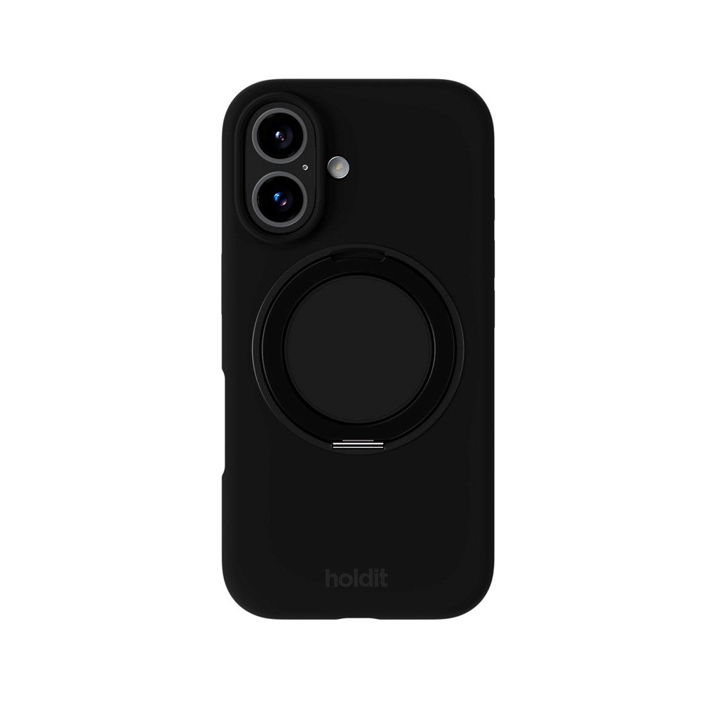 iPhone 16 Holdit Silikone Stand Deksel - Black