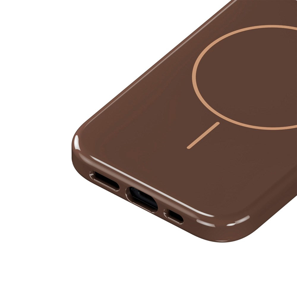 Holdit iPhone 17e / 16e / 15 / 14 / 13 Mono Case - MagSafe Kompatibel - Chocolate / Beige