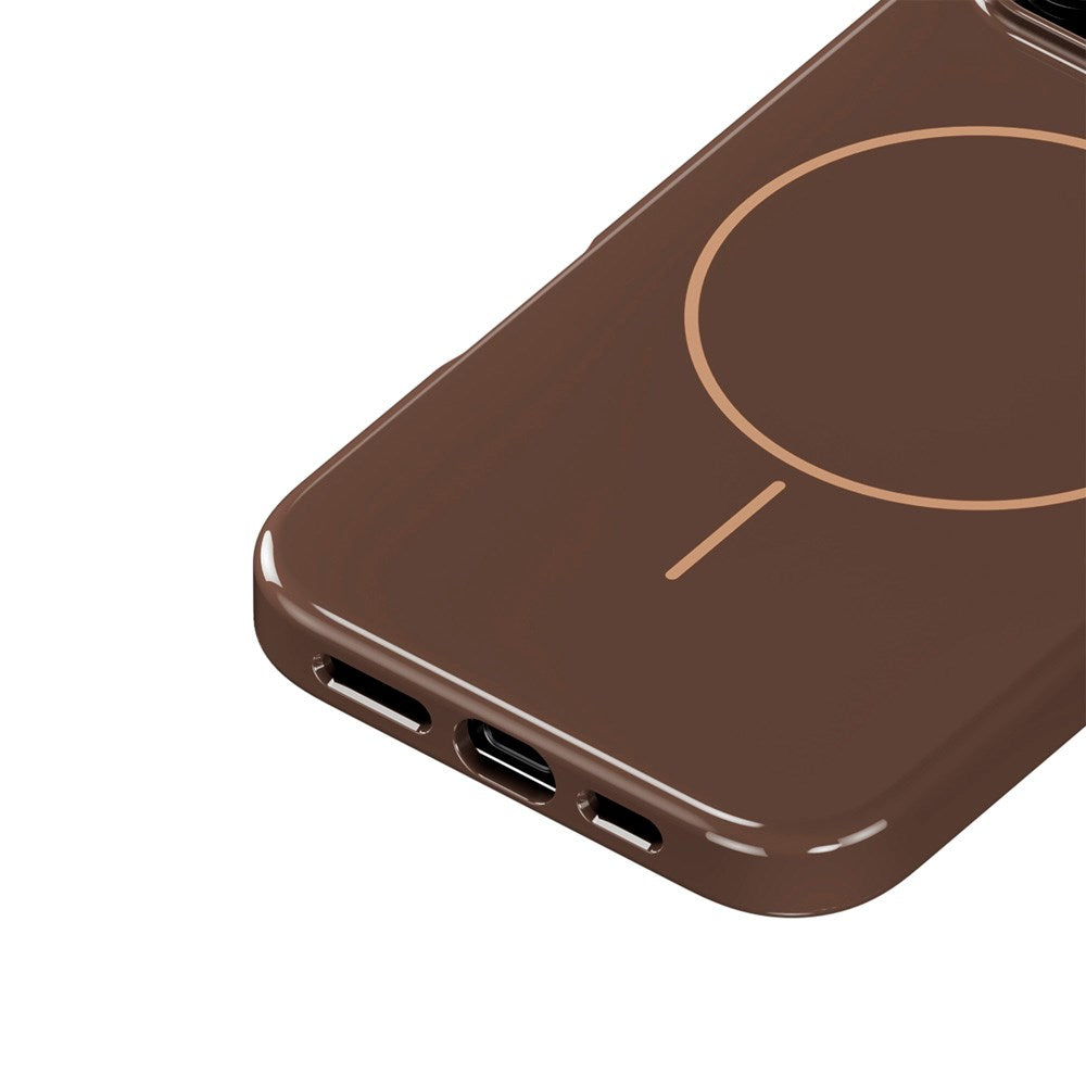 Holdit iPhone 16 Pro Max Mono Case - MagSafe Kompatibel - Chocolate / Beige