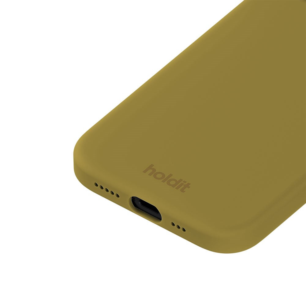 iPhone 15 Holdit Soft Touch Silikon Deksel - Warm Olive