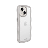 iPhone 17e / 16e / 15 / 14 / 13 Holdit Wavy Deksel - Wool Grey / Transparent