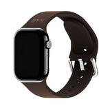 Apple Watch (38/40/SE/41/42mm) Holdit Silikon Rem m. Metallspenne - Chocolate