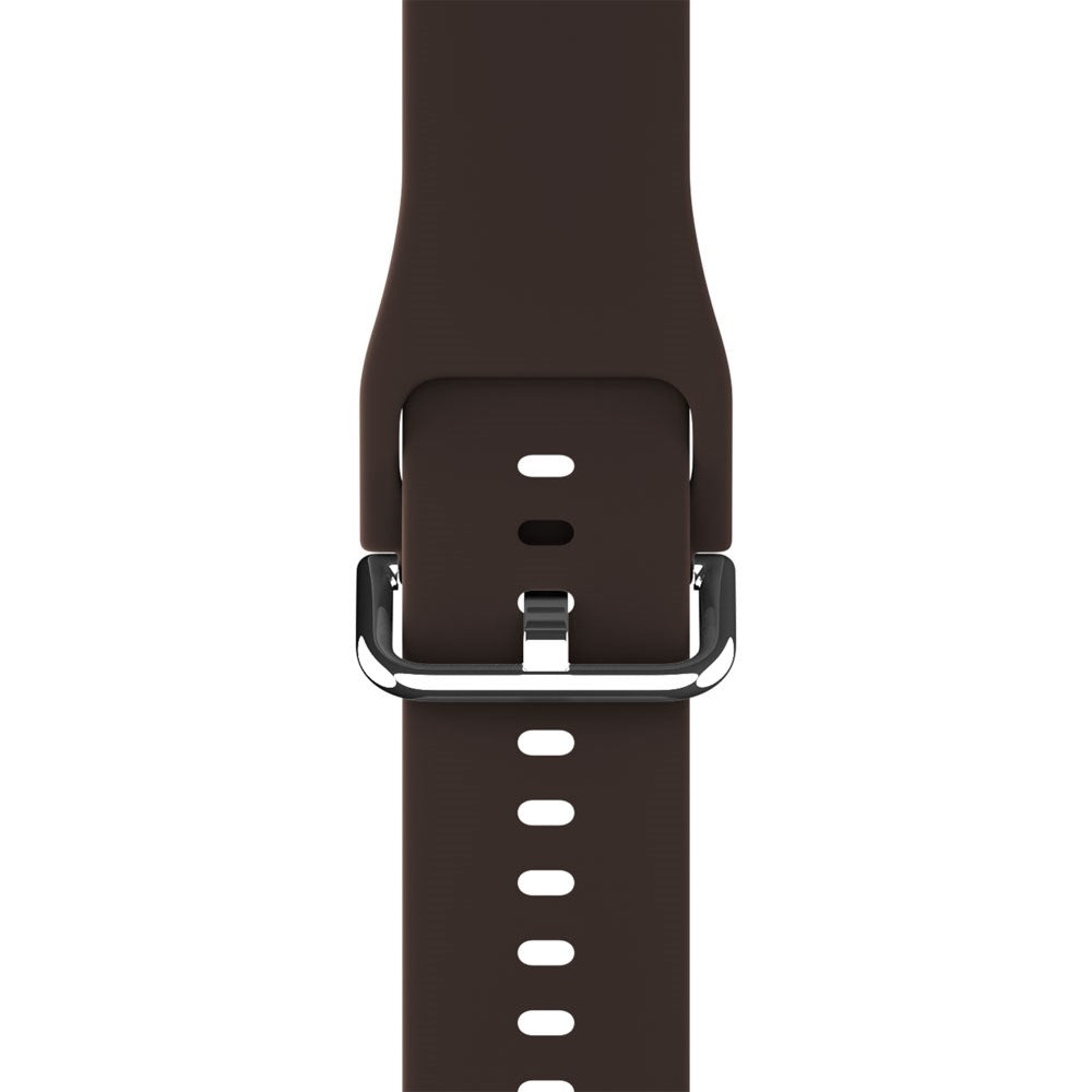 Apple Watch (38/40/SE/41/42mm) Holdit Silikon Rem m. Metallspenne - Chocolate