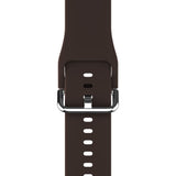 Apple Watch (38/40/SE/41/42mm) Holdit Silikon Rem m. Metallspenne - Chocolate