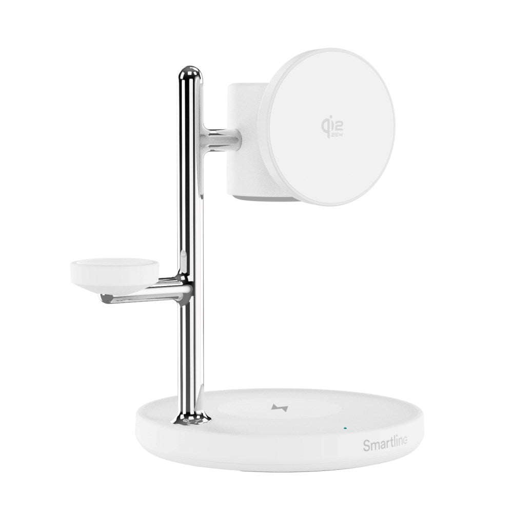 Smartline 3-in-1 Trådløs Lader 25W - Qi2 Kompatibel - Hvit