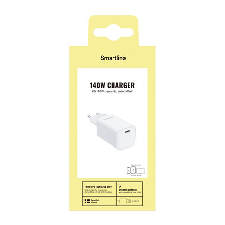 Smartline 140W Vegglader m. 1x USB-C - Hvit