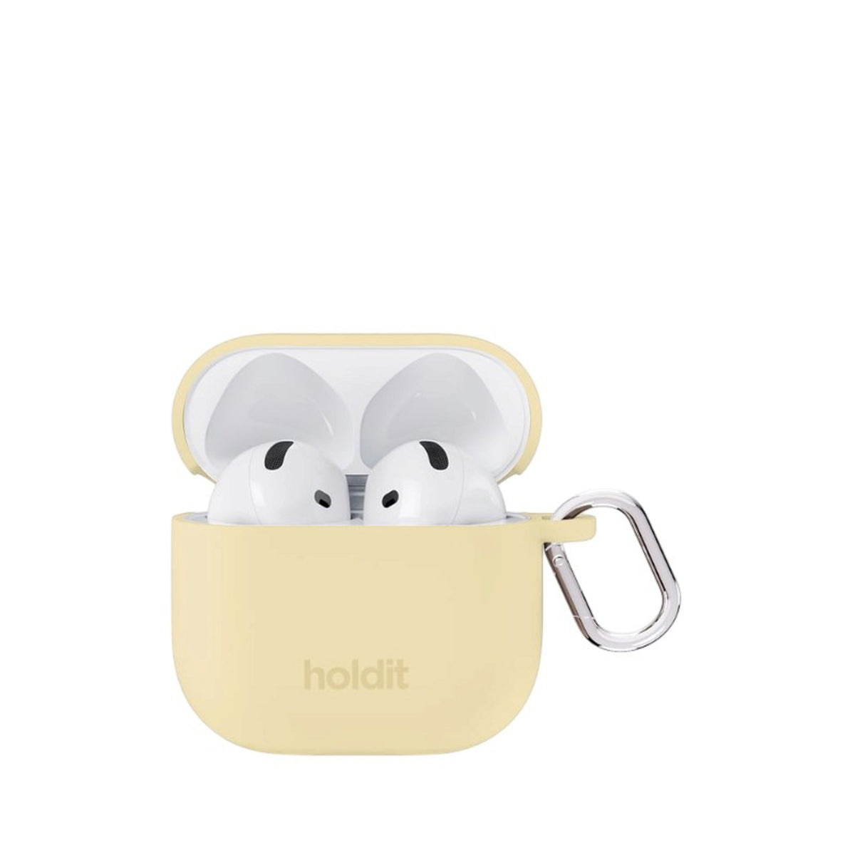 Apple AirPods (5. & 4. Gen.) Holdit Silicone Case m. Karabinkrok - Butter Yellow